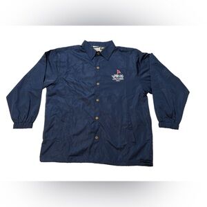 Karl Jacobs men’s ‘MGC' Staff‎ Windbreaker mini golf club jacket navy size Large